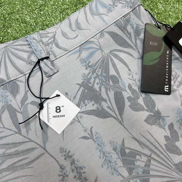 Travis Mathew Shorts Mens Gray Floral Coastal Canyon Golf Performance NWT - Picture 2 of 7